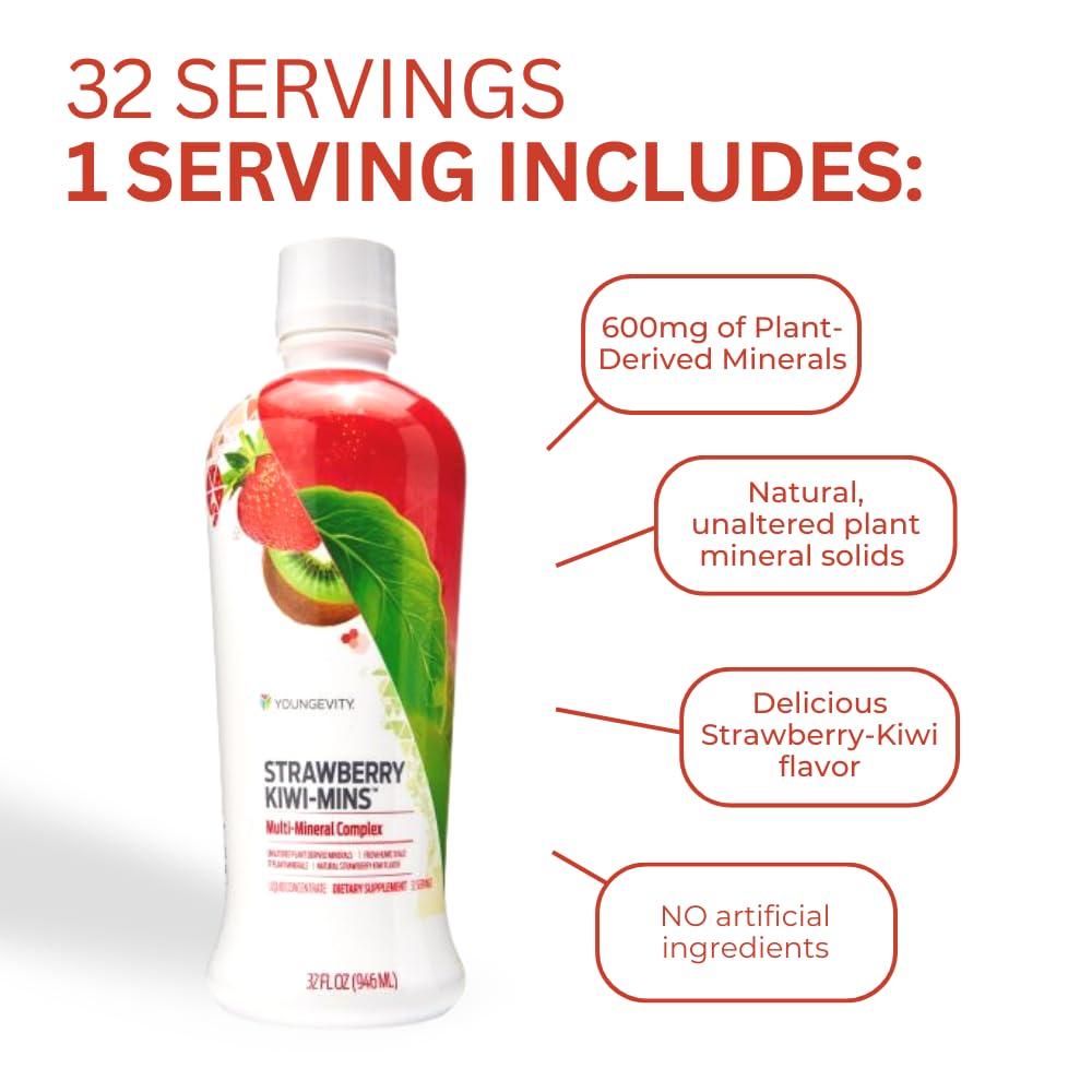 Youngevity Strawberry Kiwi-Mins Liquid Trace Mineral Complex - 128 Fl Oz - image 4