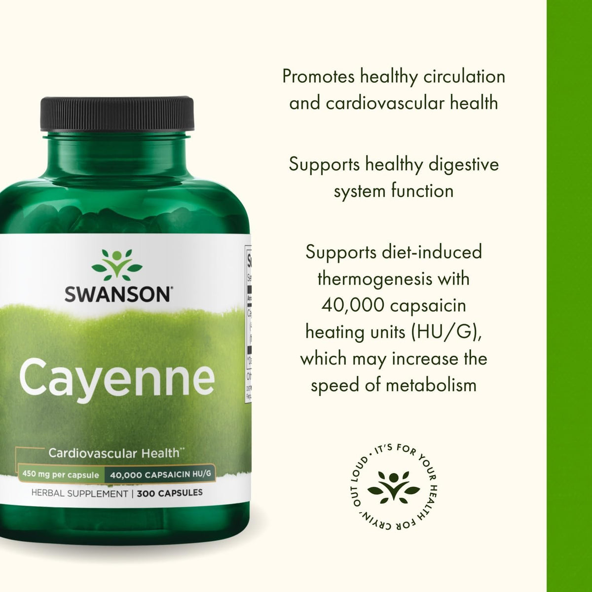 Swanson Cayenne Digestion Support 450 mg - 300 Capsules - image 4