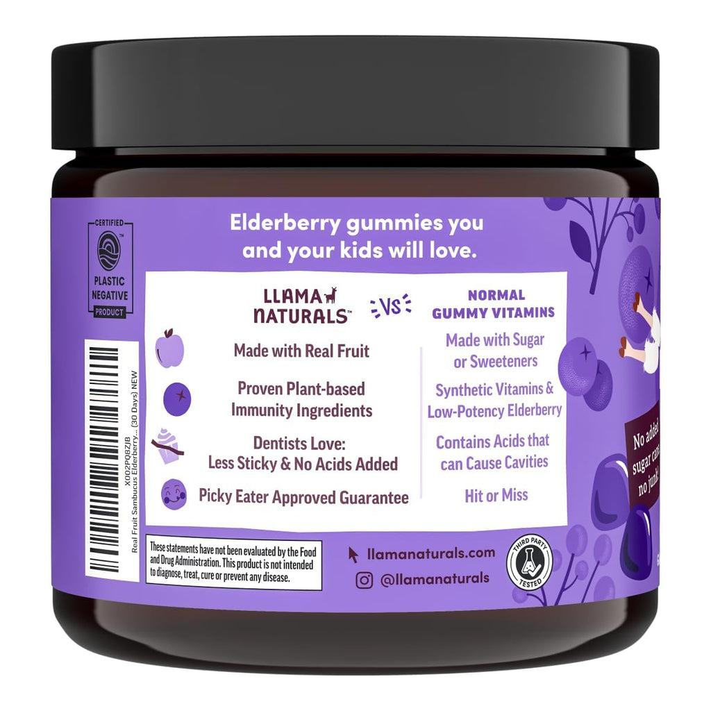 Llama Naturals Elderberry Gummies for Kids Immune Support - 60 Ct - image 5