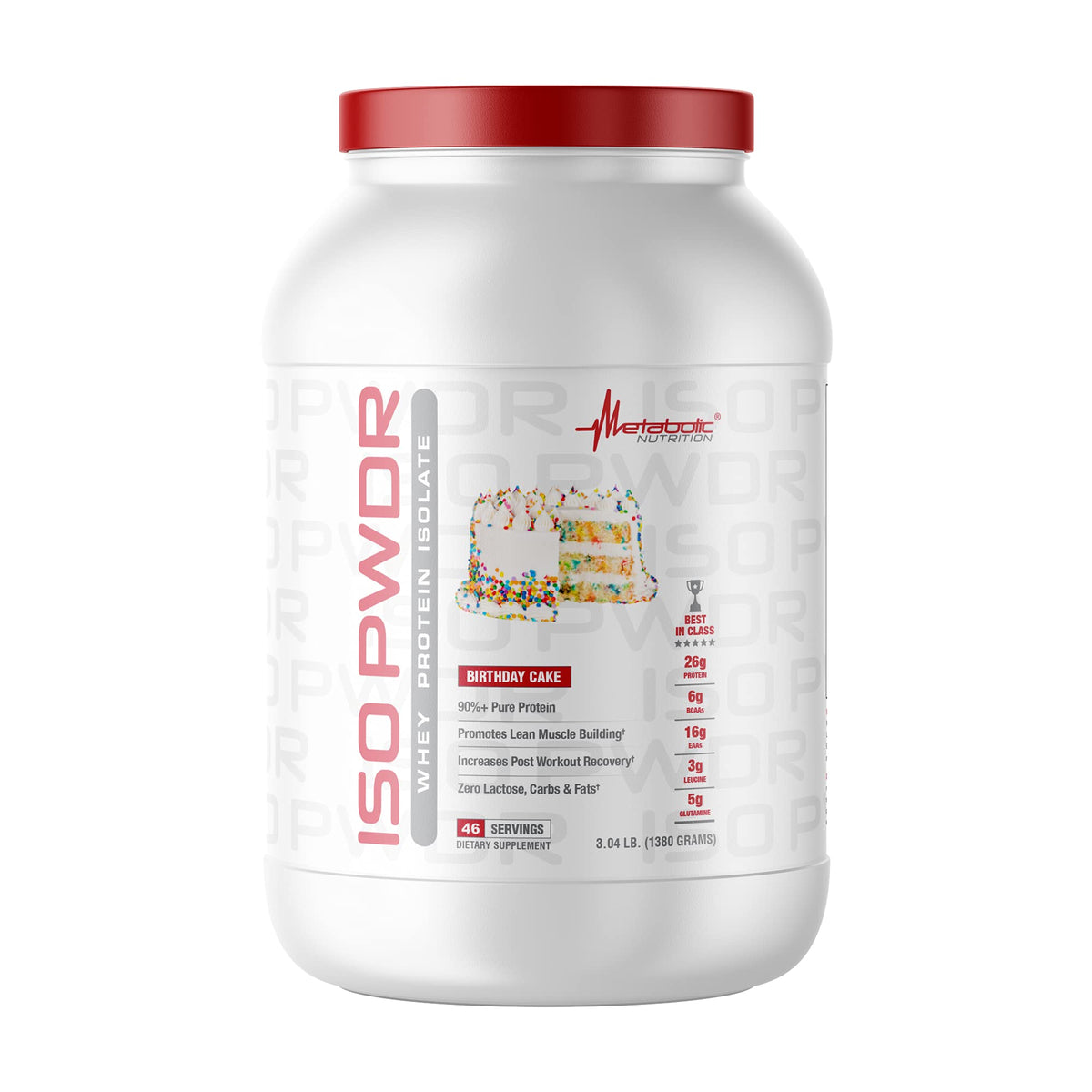 Metabolic Nutrition Whey Protein Isolate ISO PWDR Birthday Cake - 23 Servings