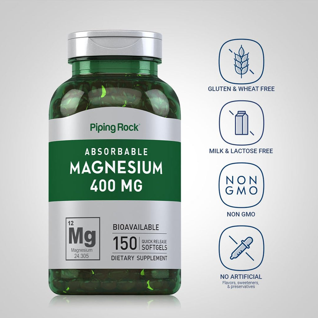 Piping Rock Magnesium 400 mg - 150 Softgels - image 3
