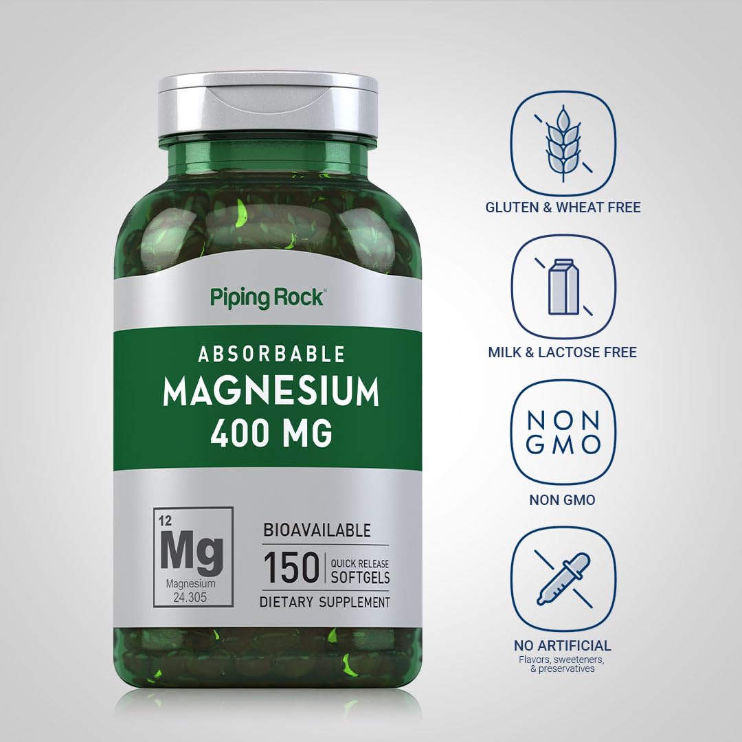 Piping Rock Magnesium 400 mg - 150 Softgels - image 3