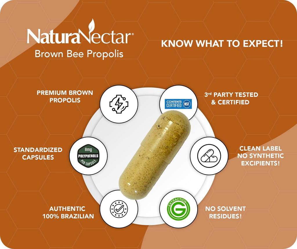 NaturaNectar Brown Bee Propolis - 60 Capsules - image 8