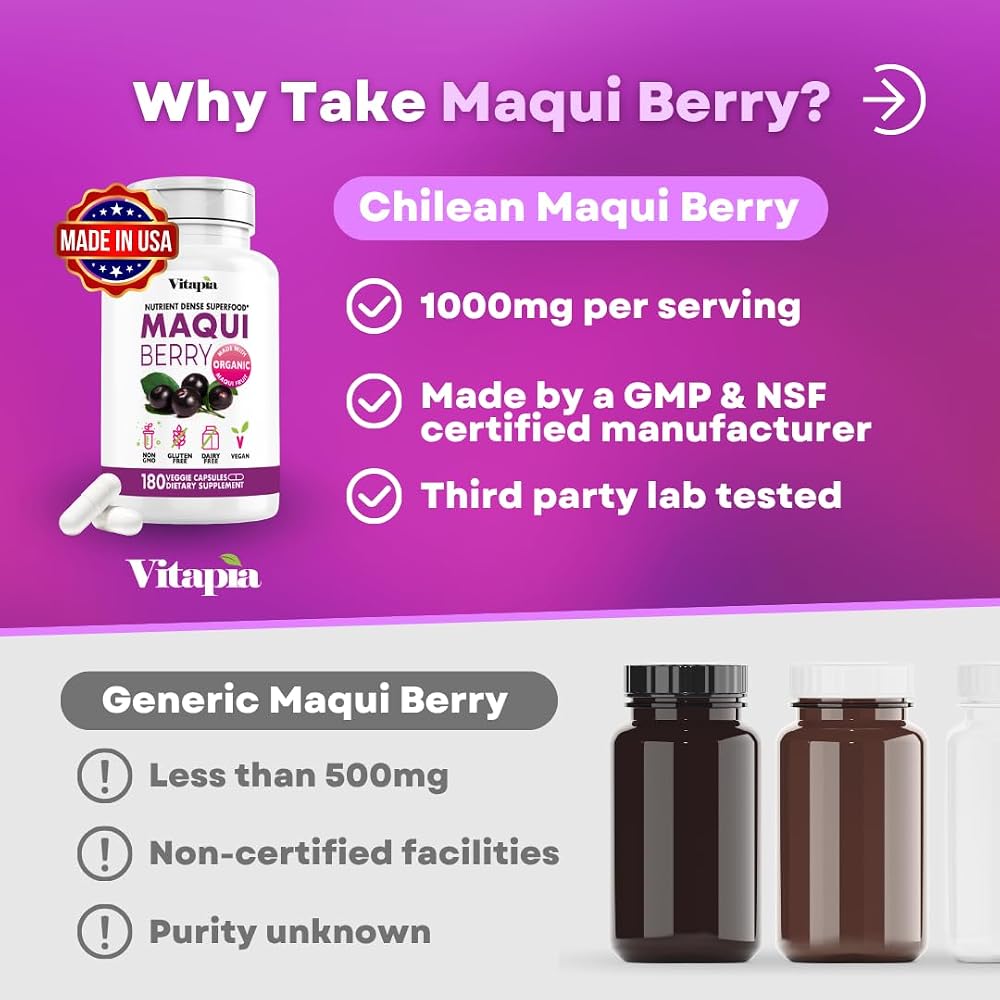Vitapia Maqui Berry 1000mg Supplement - 180 Veggie Capsules - image 6