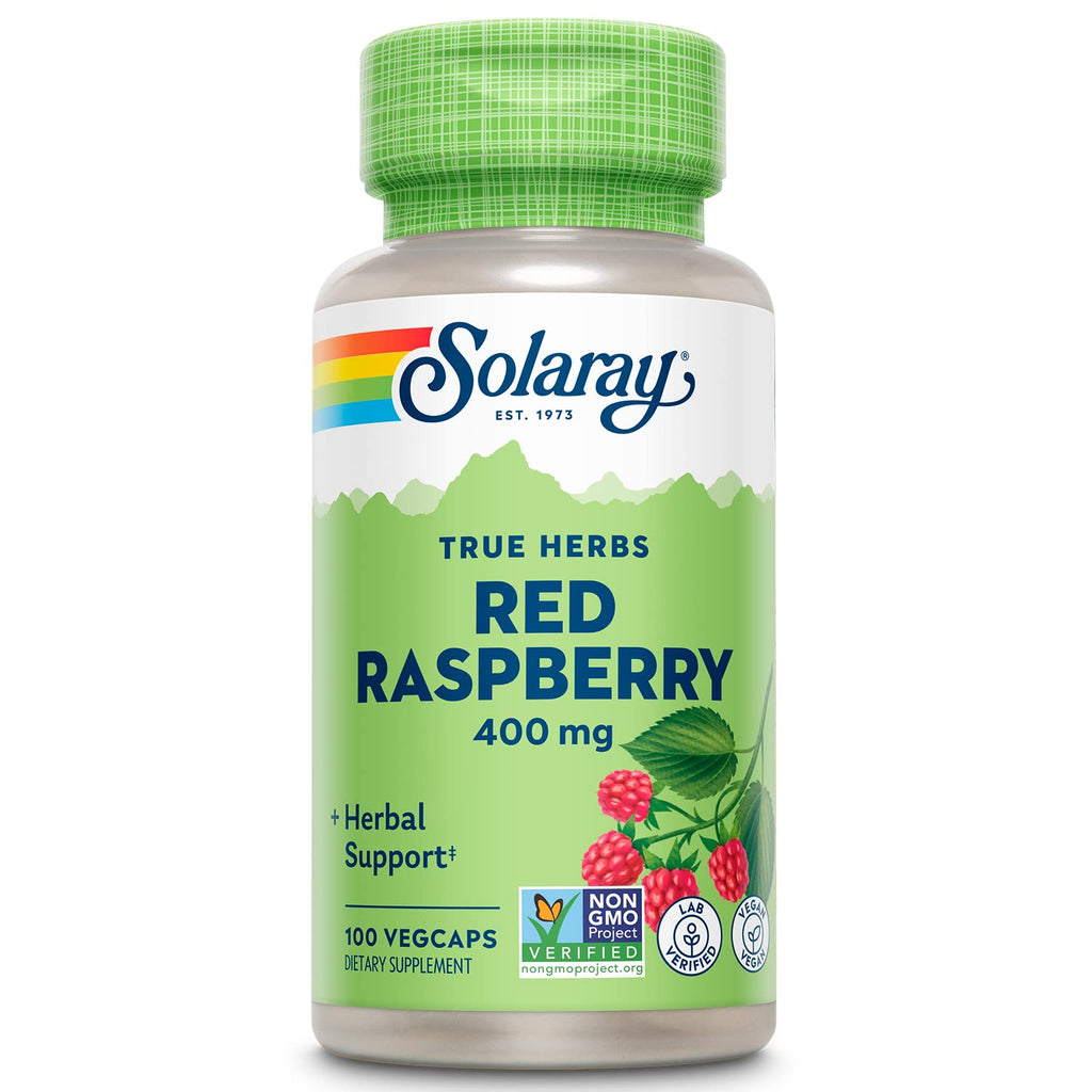 SOLARAY Red Raspberry Leaf Supplement - 100 Vegetarian Capsules