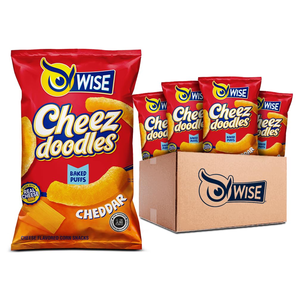 Wise Cheez Doodles Baked Puffs Real Cheddar - 12 Pack