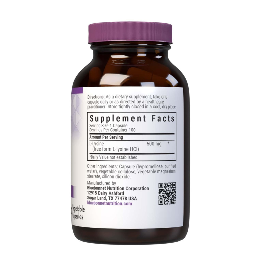 BlueBonnet L-Lysine 500mg Free Form Amino Acid - 100 Veg Capsules - image 2
