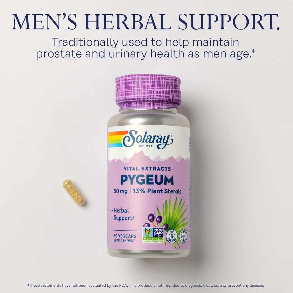 SOLARAY Pygeum Bark Extract 50 mg - 60 Vegetarian Capsules - image 3