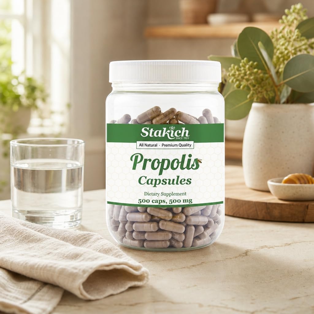 Stakich Bee Propolis Capsules 500 mg - 500 Count - image 6