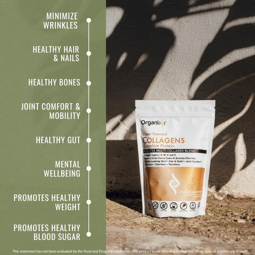 Organixx Clean Sourced Collagen Peptides Powder - 20 Servings - image 4