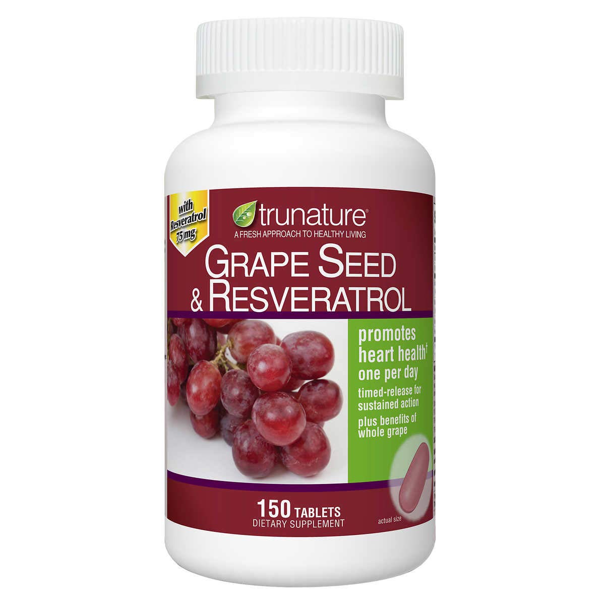 TruNature Grape Seed and Resveratrol Tablets - 150 Count