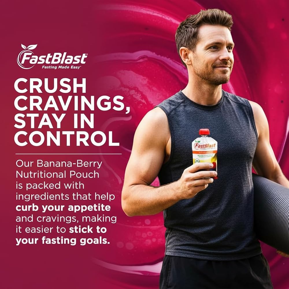FastBlast Smoothie Pouches Banana Berry-Intermittent Fasting Drink