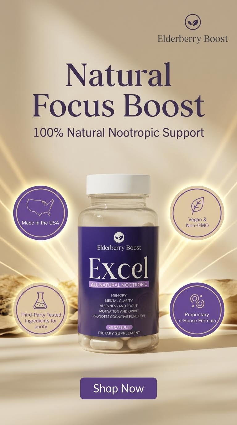Elderberry Boost Excel Brain Supplement - 60 Capsules - image 2