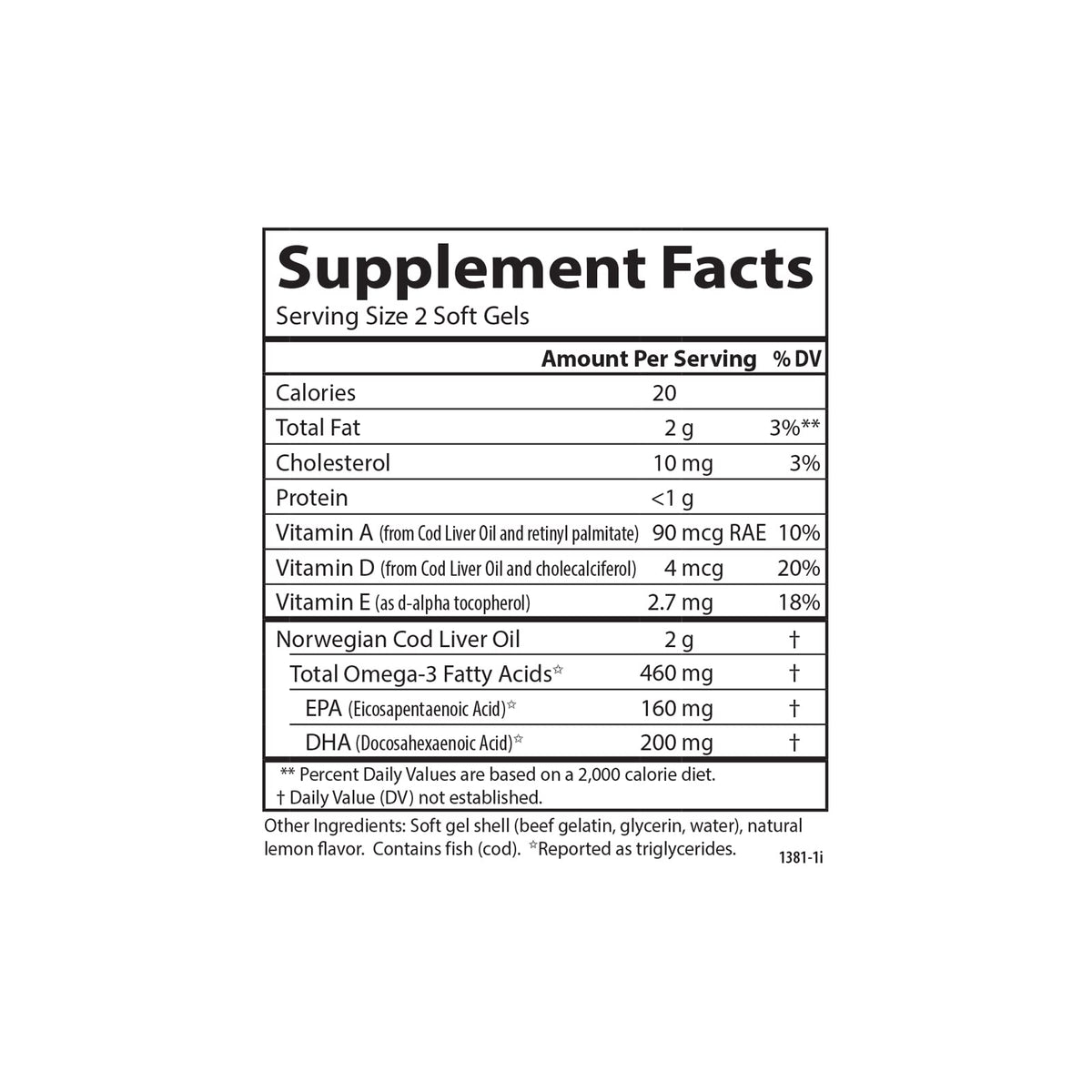 Carlson Cod Liver Oil Gems Omega-3 Lemon - 150 Softgels - image 4