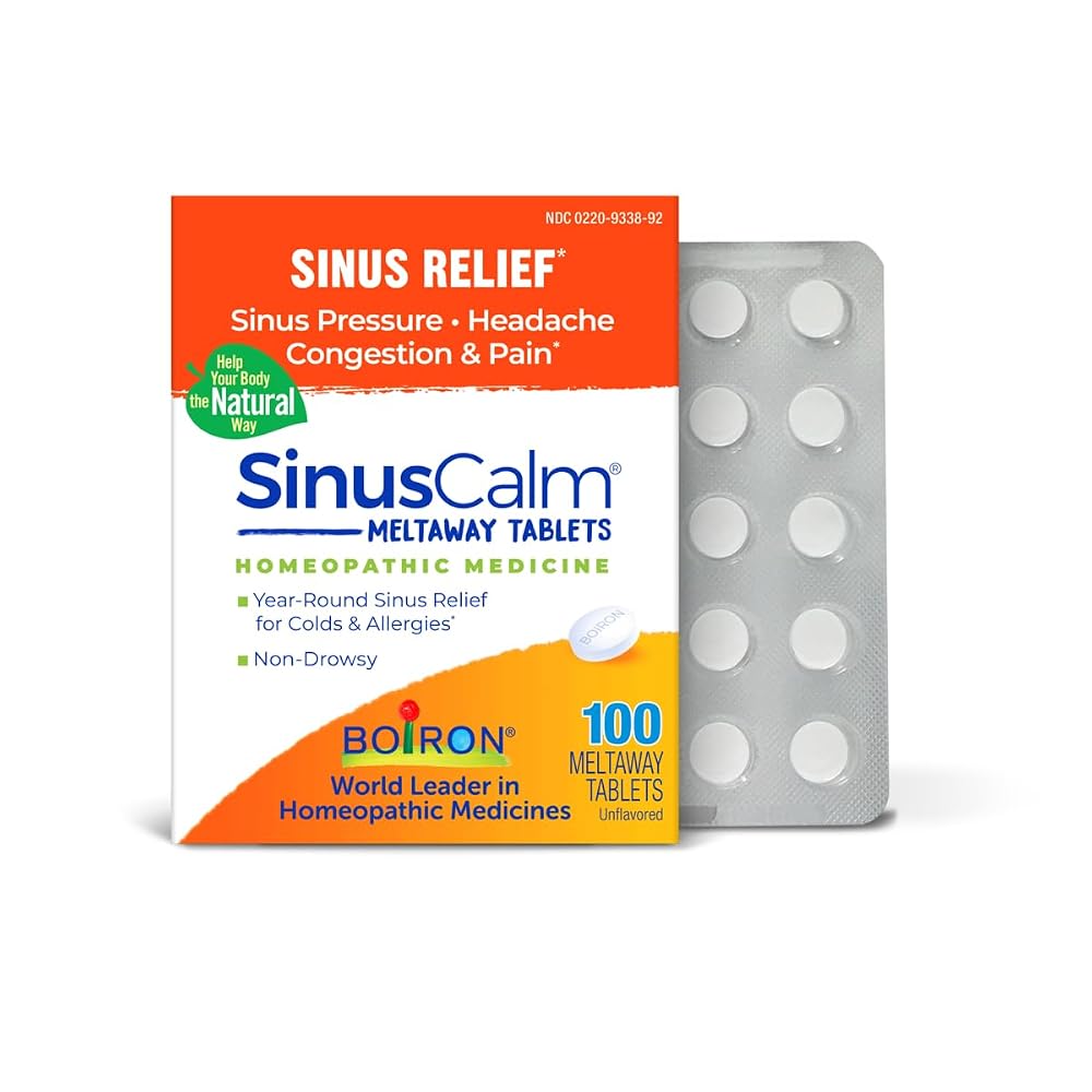 Boiron SinusCalm Meltaway Tablets for Sinus Relief - 100 Count