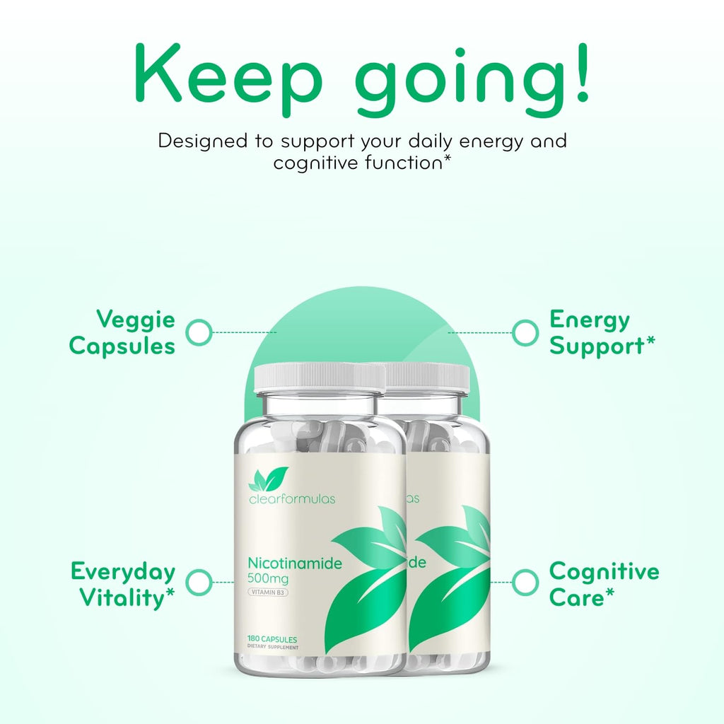 Clear Formulas Vitamin B3 Nicotinamide 500mg - High Absorption Form
