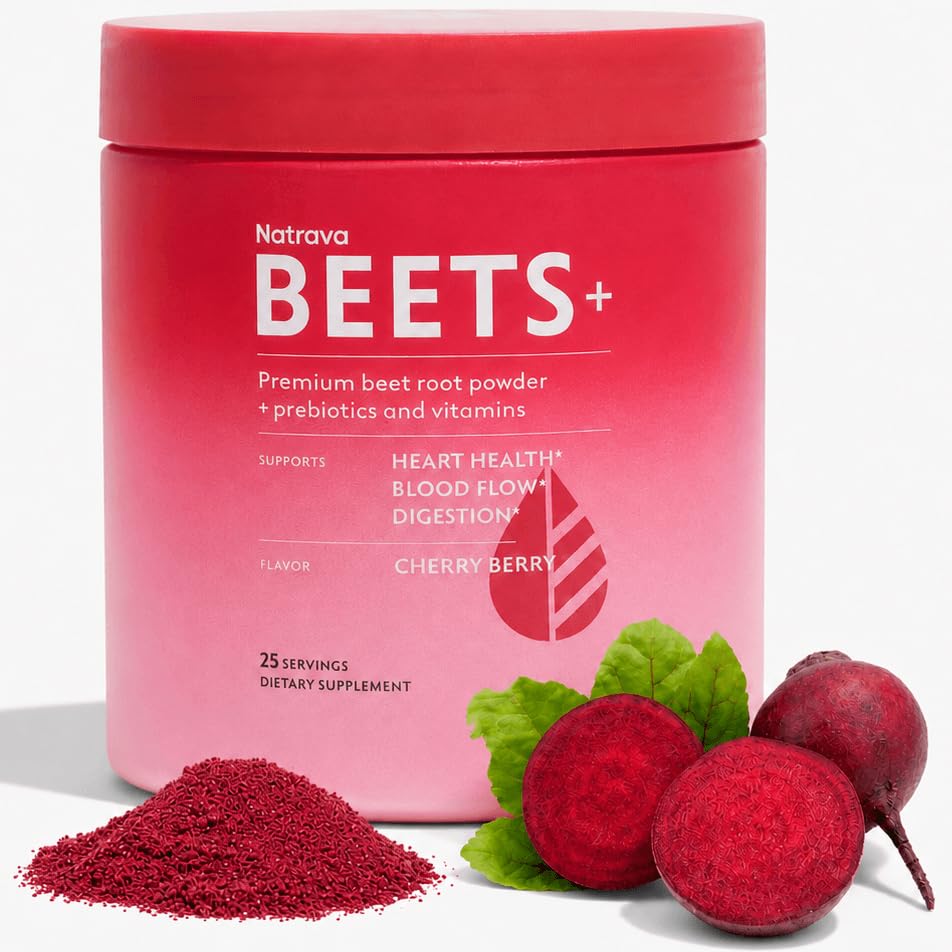 Natrava Beets+ Organic Beet Root Powder for Energy & Heart Health