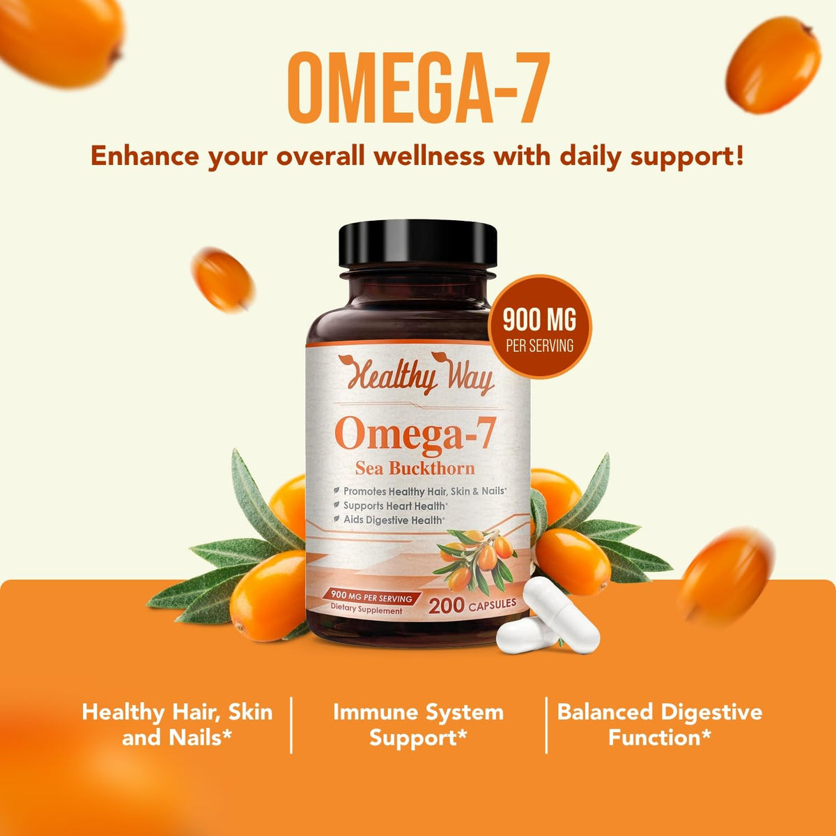 Healthy Way Pure Omega 7 Sea Buckthorn Oil - 200 Capsules - image 4