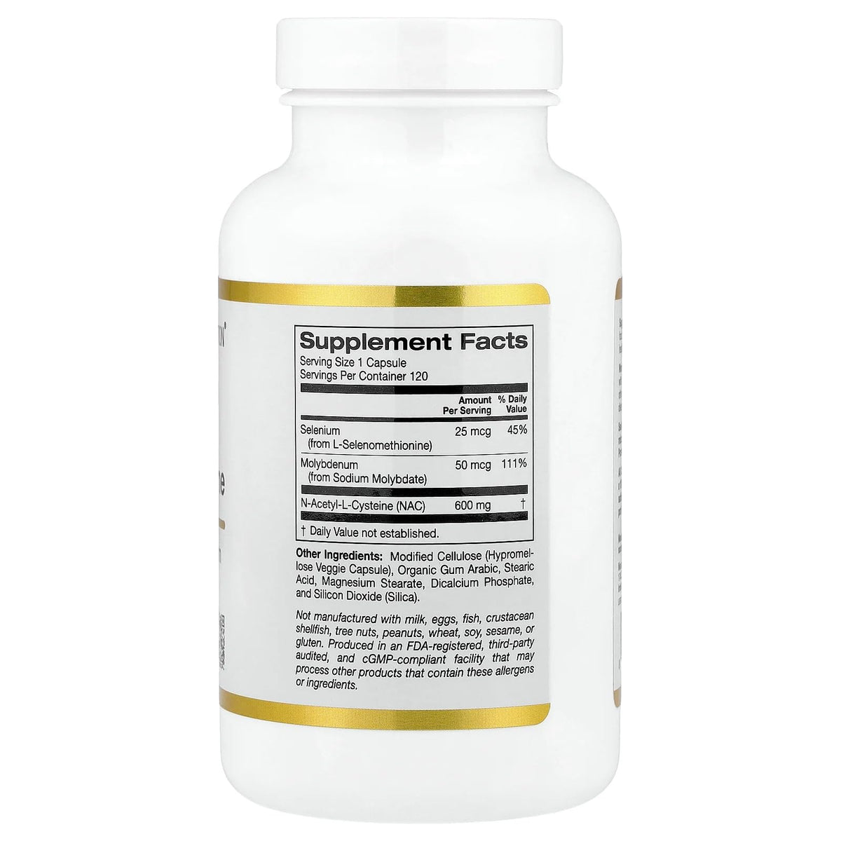 Lake Avenue Nutrition N-Acetyl-L-Cysteine 600 mg - 120 Vegetarian Capsules - image 2