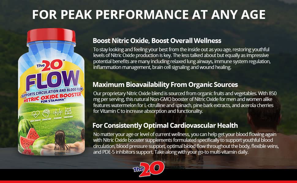 The20 Flow Nitric Oxide Supplement - 60 Capsules - image 3