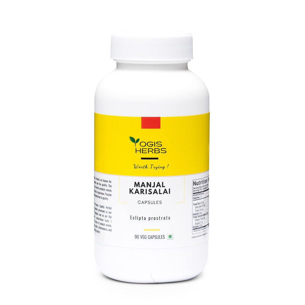 YOGIS HERBS Manjal Karisal Bhringraj Capsules - 90 Vegetarian Capsules