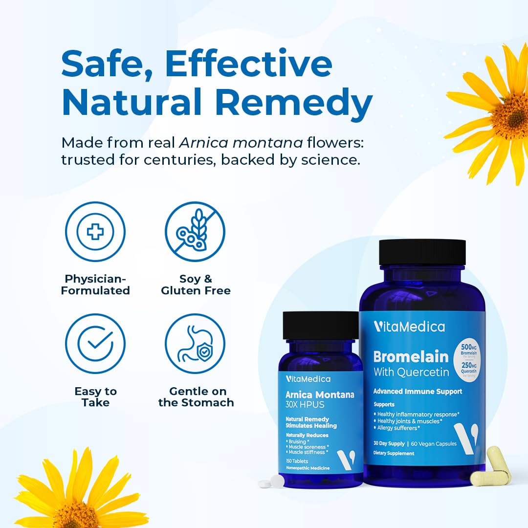 VitaMedica Arnica Montana 30X and Bromelain with Quercetin Bundle - 2 Piece Set - image 5