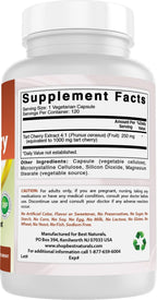 Best Naturals Tart Cherry Extract 1000 mg 120 Capsules