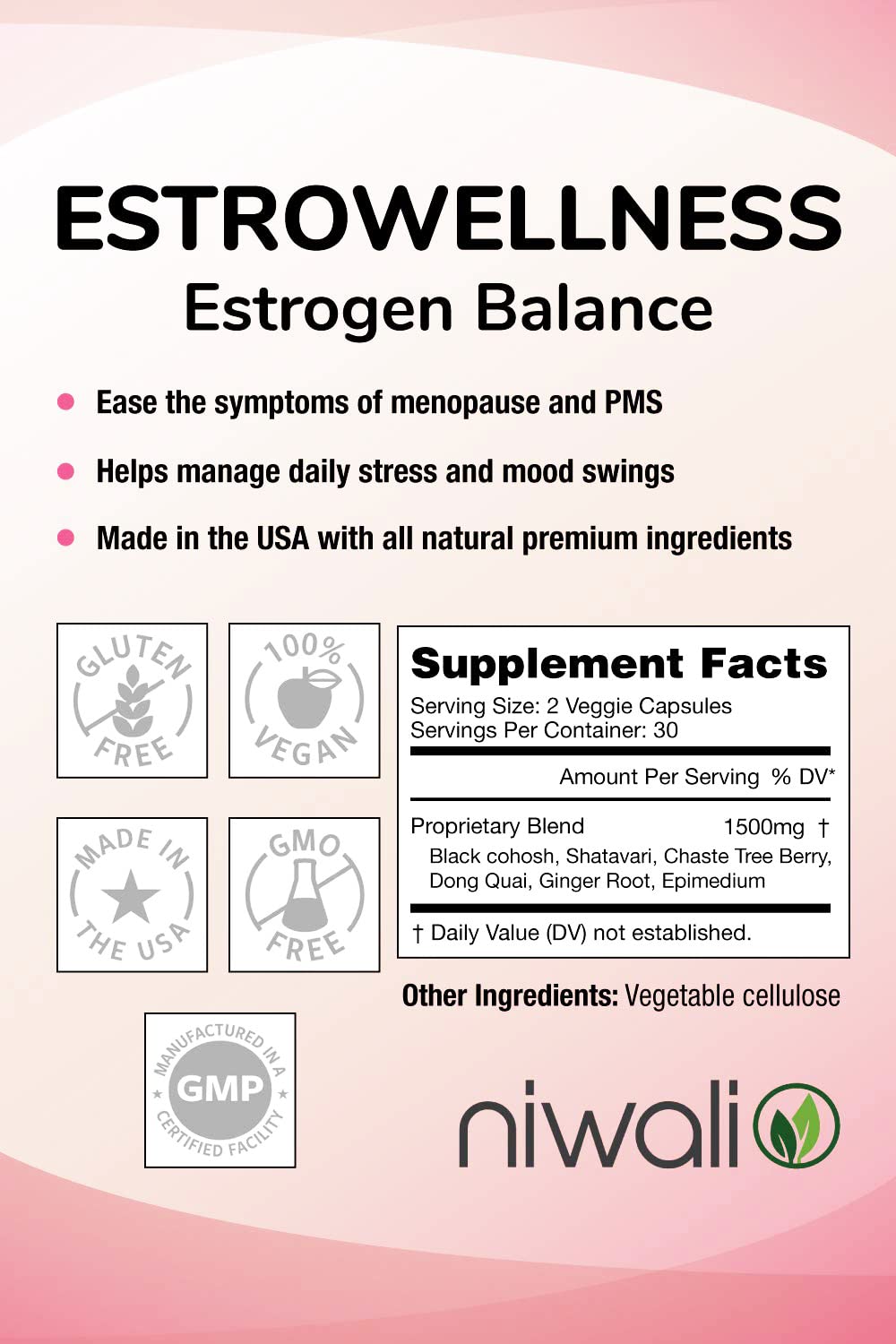 NIWALI Estrogen Capsule for Women Hormone Balance - 60 Vegetarian Capsules - image 3