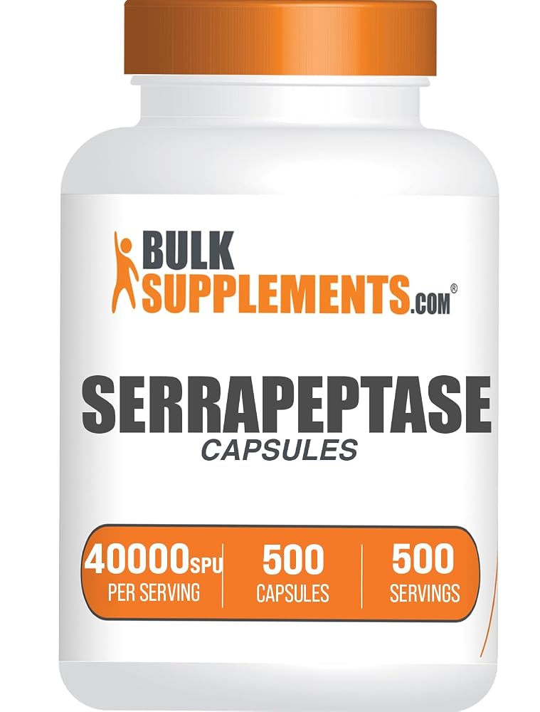 BulkSupplements Serrapeptase 40000 SPU Capsules - 500 Count