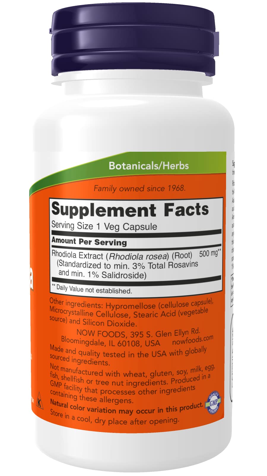 Now Foods Rhodiola 500 mg Adaptogen - 60 Vegetarian Capsules - image 2