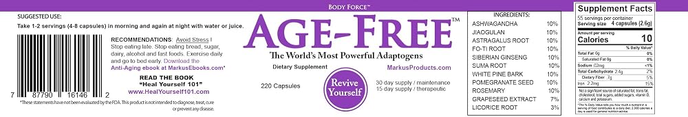 Body Force Age Free Formula Herbal Supplement - 220 Capsules - image 4