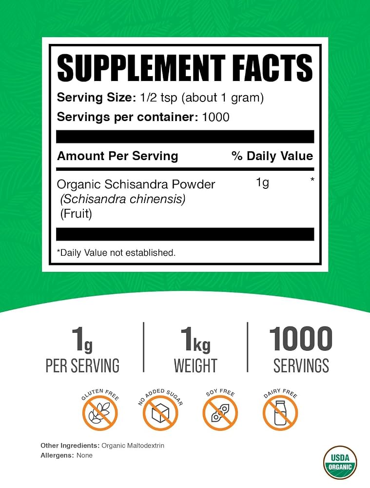 BulkSupplements Organic Schisandra Powder - 1kg - image 2