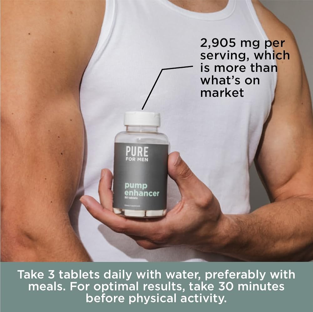 Pure for Men Pump Enhancer Pre-Workout Nitric Oxide Booster - 90 Capsules - image 6