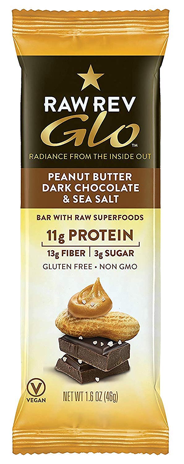 Raw Rev Glo Peanut Butter Dark Chocolate Vegan Protein Bars - 144 Count