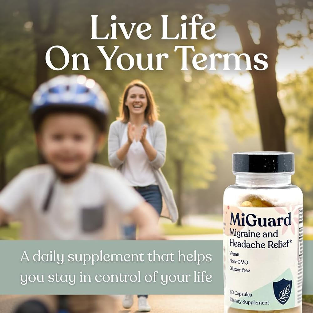 MIGUARD Migraine Supplement Natural Migraine Relief - 60 Capsules - image 5