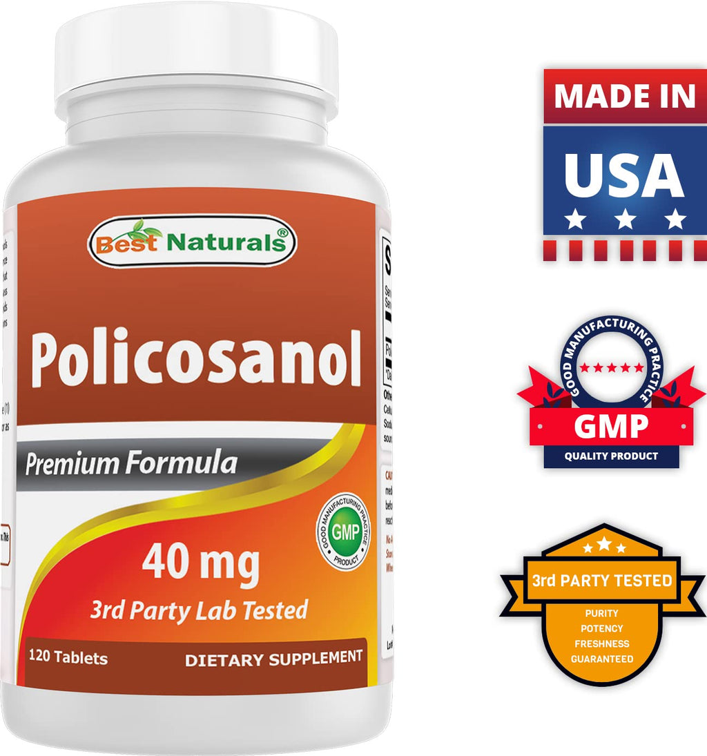 Best Naturals Policosanol 40mg Cardiovascular Support - 120 Tablets - image 8