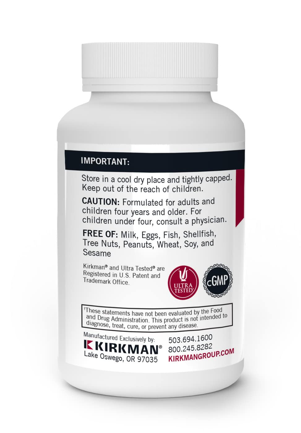Kirkman DMG 300 mg Dimethylglycine Supplement - 120 Vegetarian Capsules - image 3