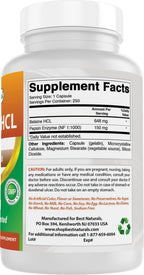 Best Naturals Betaine HCL 648 mg - 250 Capsules - image 6