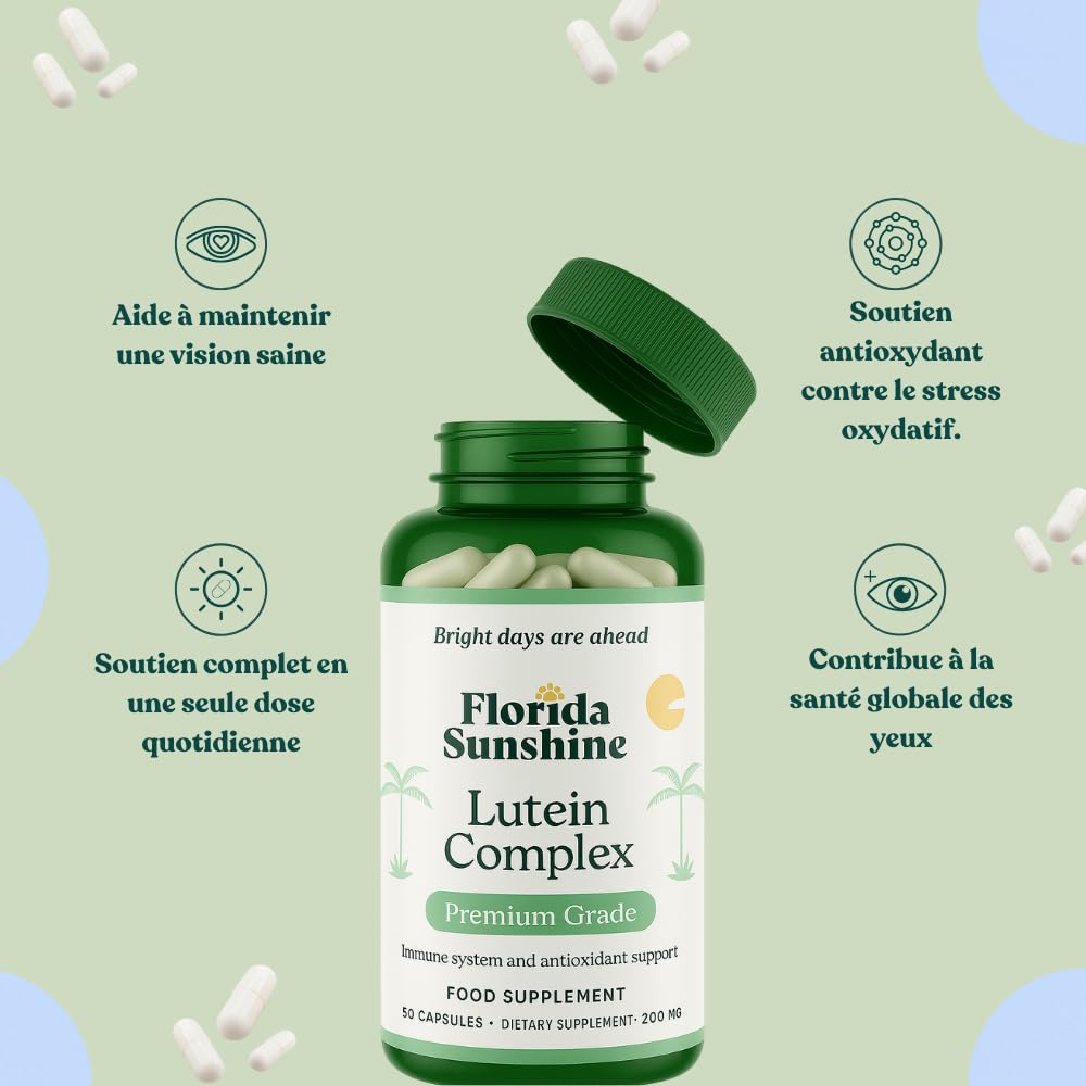 Florida Sunshine Lutein Complex 200mg Eye Health Support - 60 Capsules - image 4
