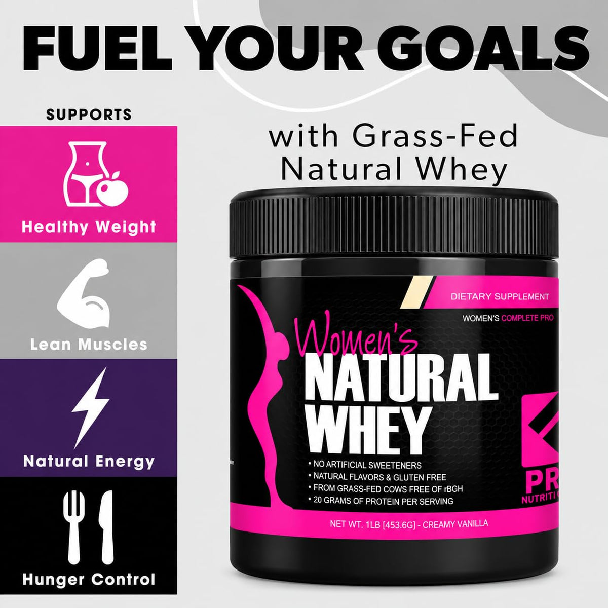 PRO NUTRITION LABS Her Natural Whey Protein Powder - 1 lb - image 6