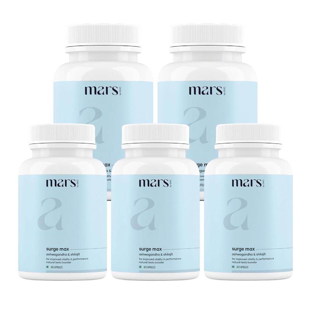 Mars Surgemax Natural Capsules with Shilajit & Safed Musli - 300 Capsules