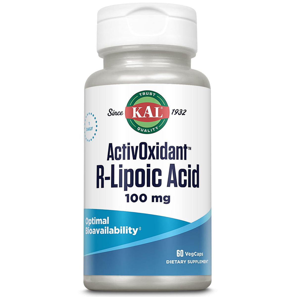 KAL R-Lipoic Acid ActivOxidant Vegetarian Capsules 100 mg - 60 Capsules