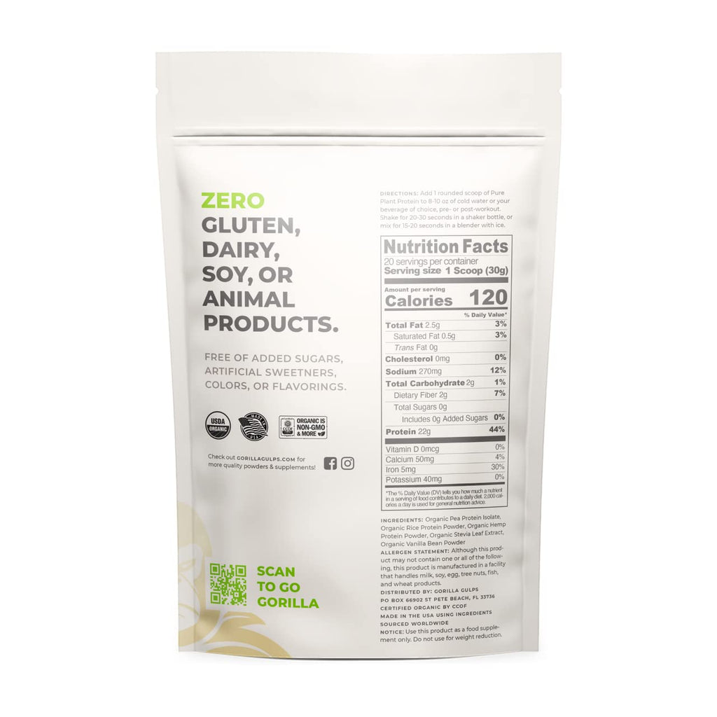 Gorilla Gulps Organic Pure Plant Protein