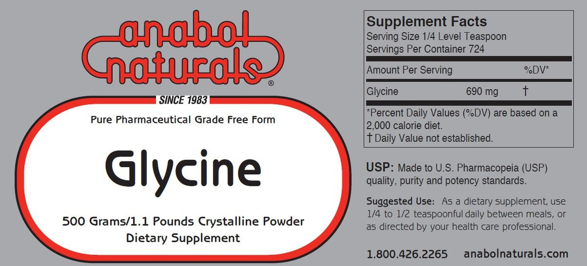 Anabol Naturals Glycine Pure Crystalline Free Form Powder - 1000g - image 2