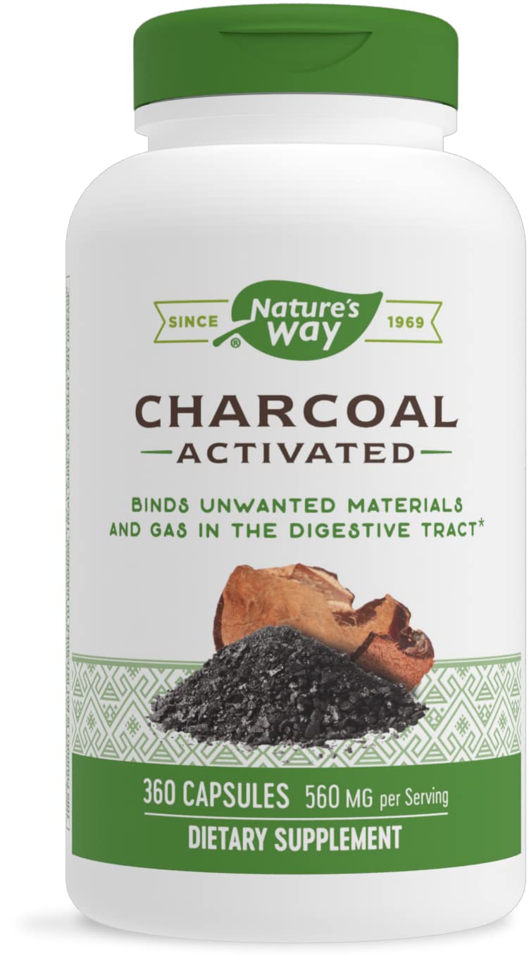 Nature's Way Activated Charcoal 560mg - 360 Capsules