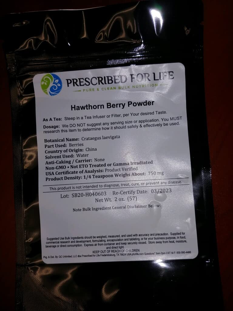 Prescribed For Life Hawthorn Berry 2% Flavones Extract Powder