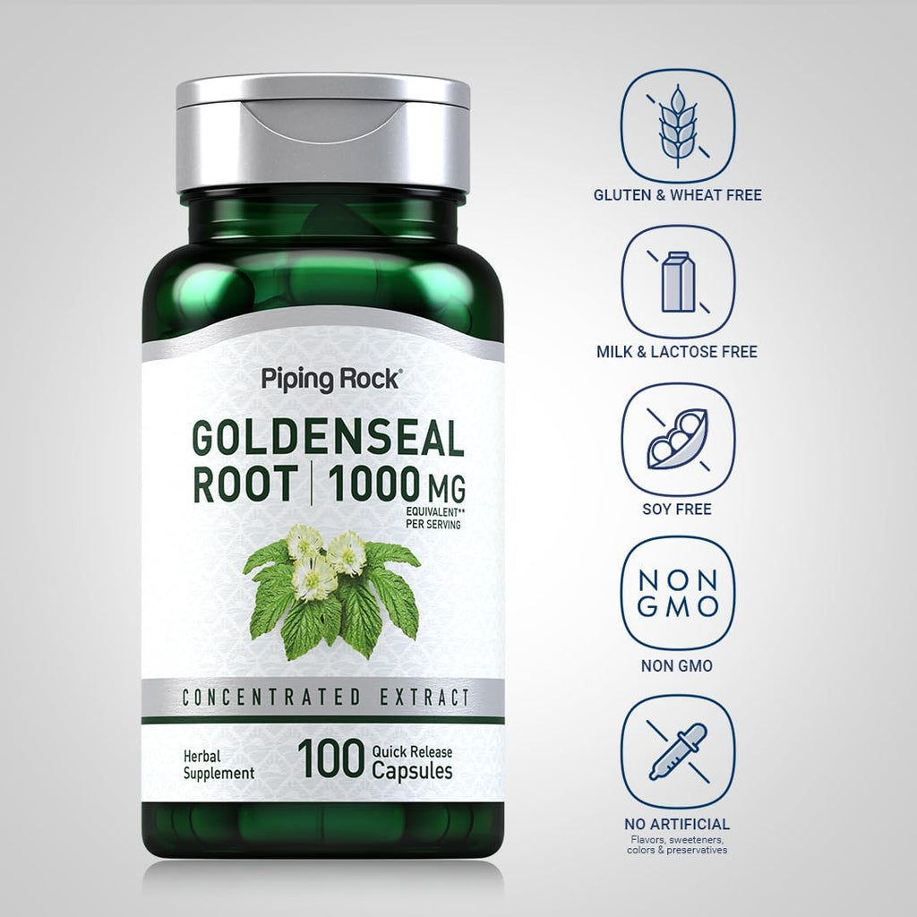 Piping Rock Goldenseal Root Capsules - 100 Count - image 3