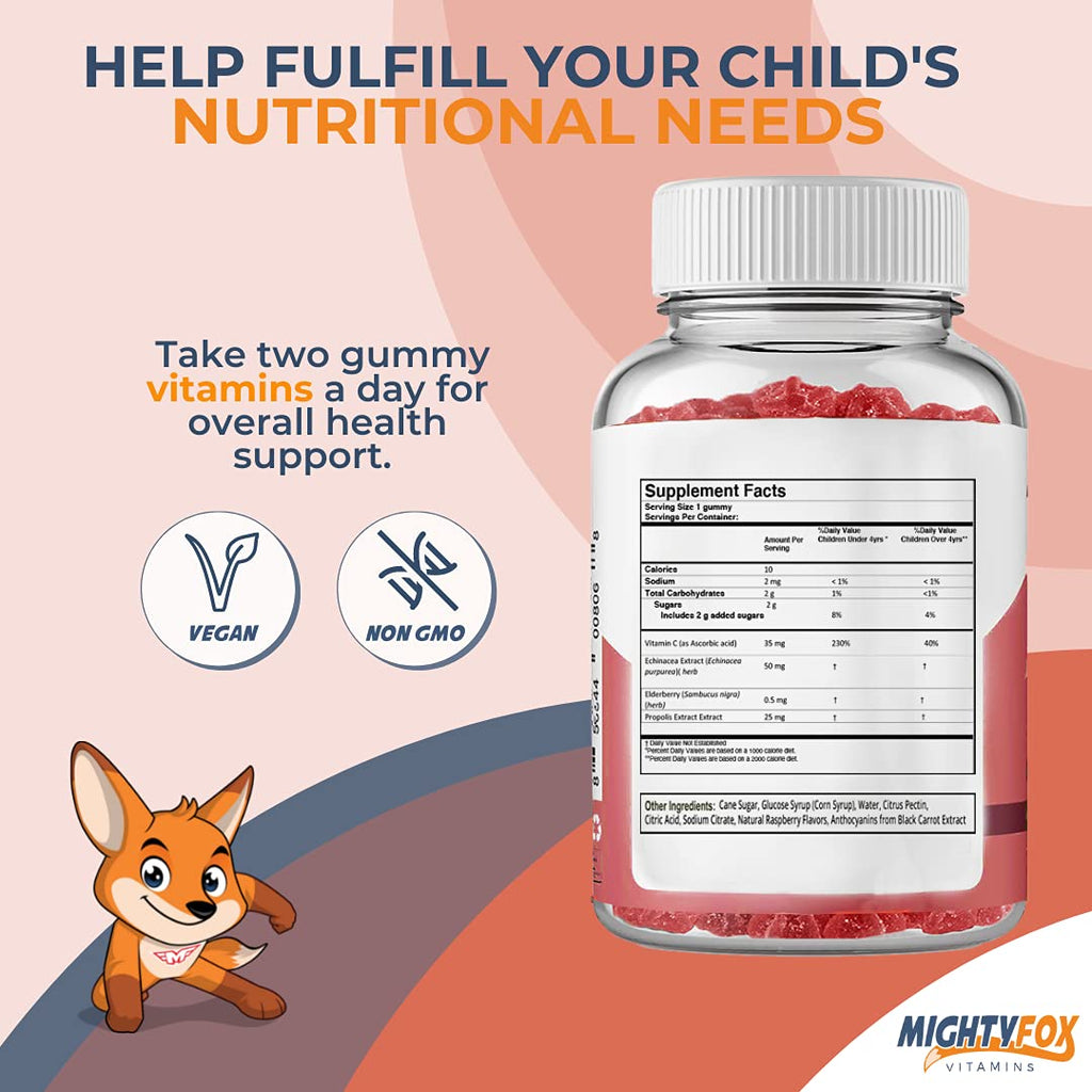 MIGHTY FOX VITAMINS Elderberry Gummies for Kids - 100 Count - image 2