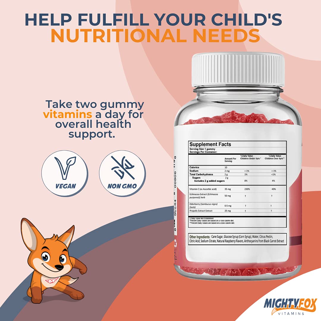 MIGHTY FOX VITAMINS Elderberry Gummies for Kids - 100 Count - image 2