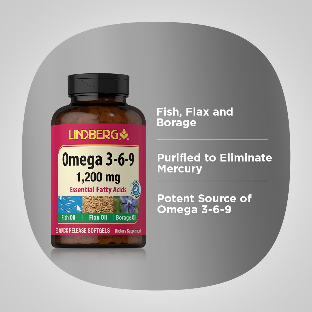 Lindberg Omega 3 6 9 Supplement 1200mg - 90 Softgels - image 4